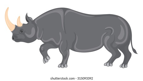 illustration of a rhinoceros on white background