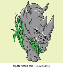 illustration of a rhinoceros. rhino vector logo design mascot