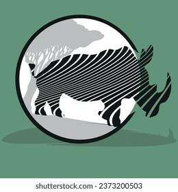 illustration of a rhinoceros. rhino vector logo design