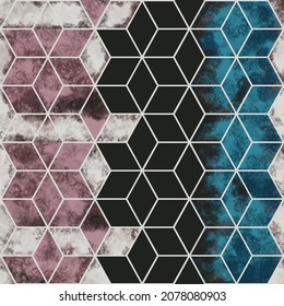 illustration of rhombus marble seamless pattern