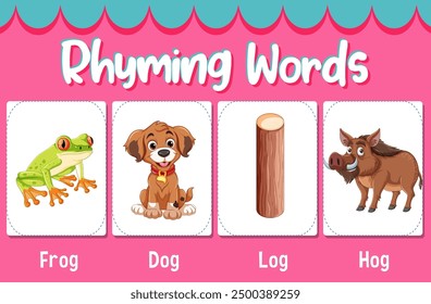 Illustration of rhyming words with images