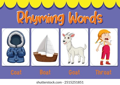 Illustration of rhyming words with images