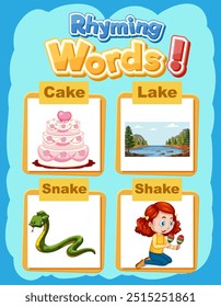 Illustration of rhyming words with images