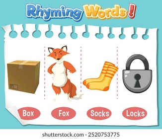 Illustration of rhyming words with images