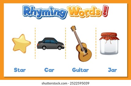Illustration of rhyming words with images