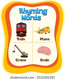 Illustration of rhyming words with images