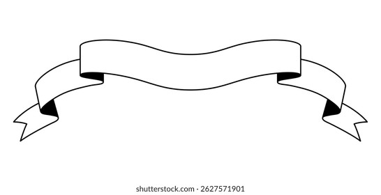 Illustration of ribbon. Decorative abstract banner.