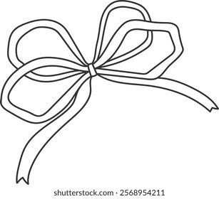 An illustration of a ribbon with distinctive hand drawn lines