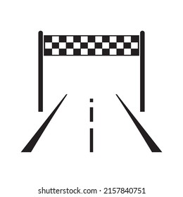 Illustration of ribbon in finishing line with racing track