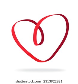 Illustration of ribbon heart love infinity symbol ribbon of Möbius vector mobius loop