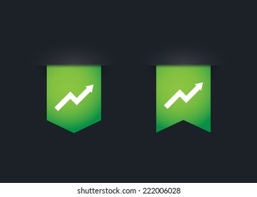 Illustration of a ribbon icon set with a graph