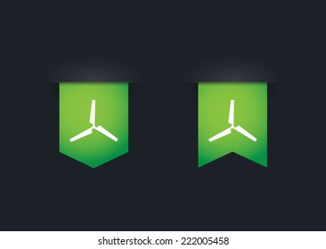Illustration of a ribbon icon set with a propeller