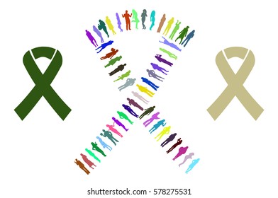 Illustration Ribbon made of Vector Silhouettes 
