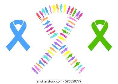 Illustration Ribbon made of Vector Silhouettes 