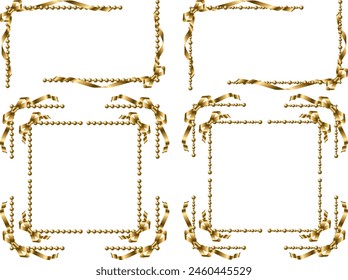 Illustration of ribbon and pearl frame