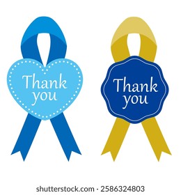 Illustration of ribbon stickers that can be used for Father's Day and White Day