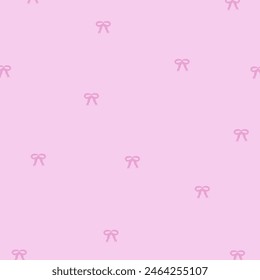Illustration of ribbons on pastel pink background for Valentine card, print, girly pattern, kid clothes, gift wrap, packaging, fabric, wallpaper, backdrop, women textile, garment, dress, paper design