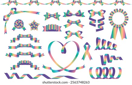 Illustration of ribbons of various shapes