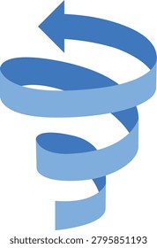 An illustration of a ribbon-shaped arrow representing an updraft