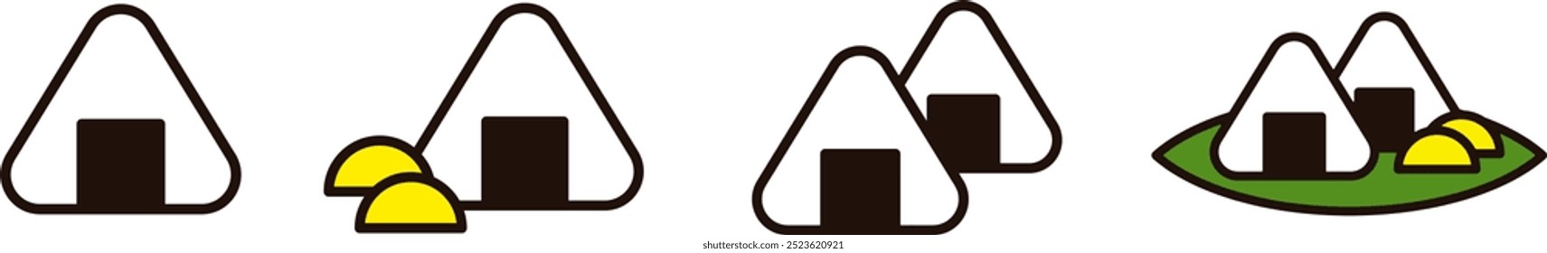 Ilustración de bola de arroz. Icono de Vector de arroz. Diseño sencillo.