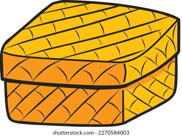 illustration rice box bamboo with outline