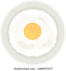 Illustration of rice for egg.
 Illustration of Japanese food.