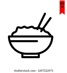 ilustración de icono plano de arroz