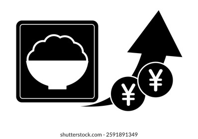 Illustration of rice and food price increase