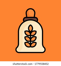 illustration of rice sack with vector file