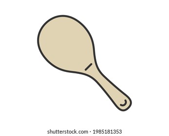 Illustration of a rice scoop of kitchen goods.