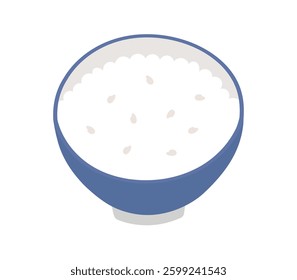 Illustration of rice served in a bowl