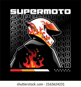 illustration of a rider in a fire jacket