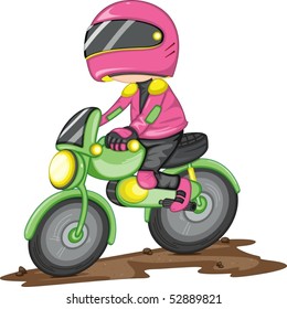 Illustration of a rider	on a white background