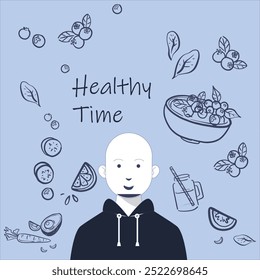 illustration of the right time to consume healthy food to keep the body fit