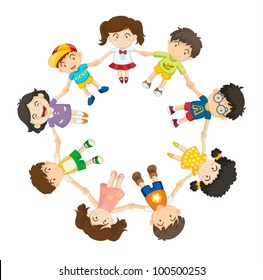 Ilustración de un anillo de niños
