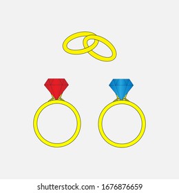 Illustration of ring and diamond shape design