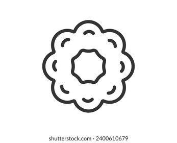 Illustration of a ring donut icon (line drawing).