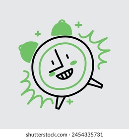 Ilustración de la Ilustración vectorial del reloj despertador del timbre aislado
