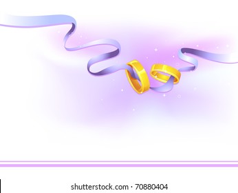 Illustration of Rings Held Together by a Strip of Ribbon