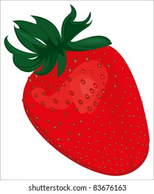 illustration of a ripe red strawberry isolated on white background