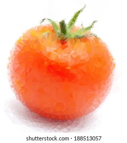 Illustration of a ripe tomato consists of triangles