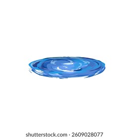 illustration of ripple effect on blue water surface without background