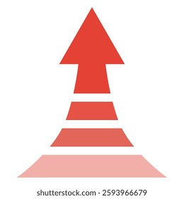 Illustration of a rising red arrow