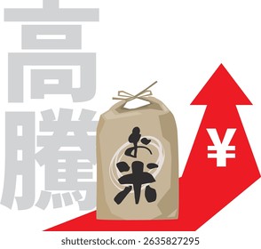 Ilustração do aumento dos preços do arroz. Significado: Aumento dos preços do arroz