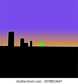 illustration of the rising sun illuminating