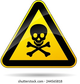 illustration of risk of dead triangle yellow sign