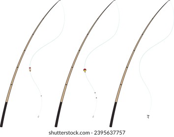 Illustration of river fishing tackle