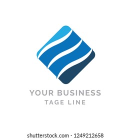
Illustration of river logo template