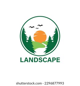 illustration of a rivers landscape design vector