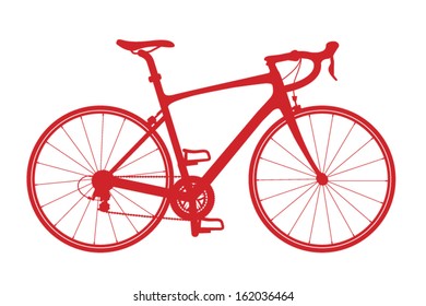 Illustration of a road bike. File and elements organized for easy editing.